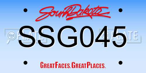 SSG045 South Dakota License Plate