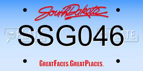 SSG046 South Dakota License Plate
