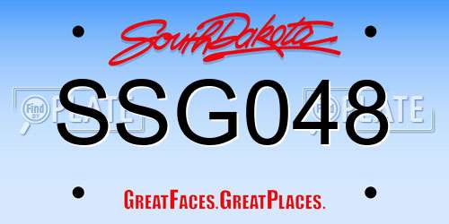 SSG048 South Dakota License Plate