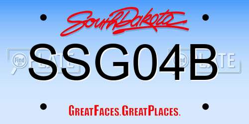 SSG04B South Dakota License Plate