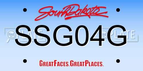 SSG04G South Dakota License Plate