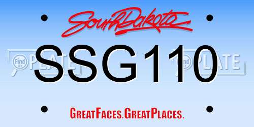 SSG110 South Dakota License Plate