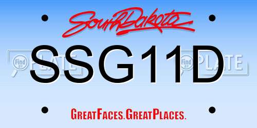 SSG11D South Dakota License Plate