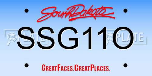 SSG11O South Dakota License Plate