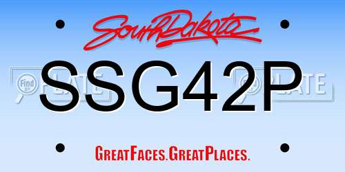 SSG42P South Dakota License Plate