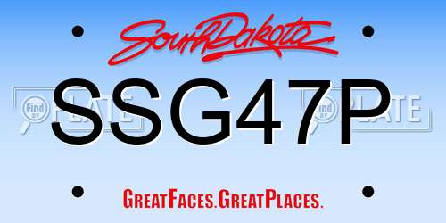 SSG47P South Dakota License Plate