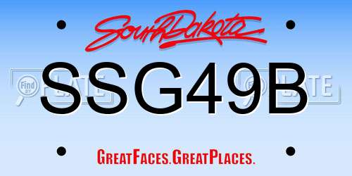 SSG49B South Dakota License Plate