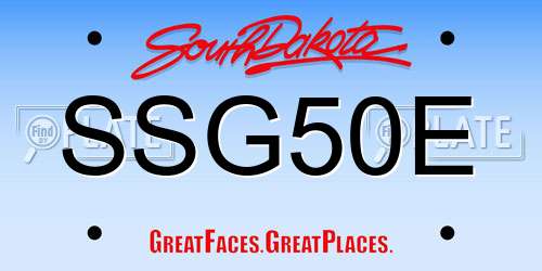 SSG50E South Dakota License Plate