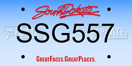 SSG557 South Dakota License Plate