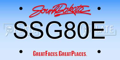 SSG80E South Dakota License Plate