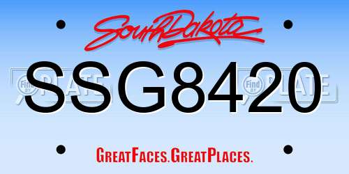 SSG8420 South Dakota License Plate