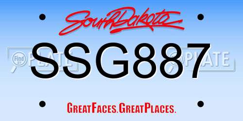 SSG887 South Dakota License Plate