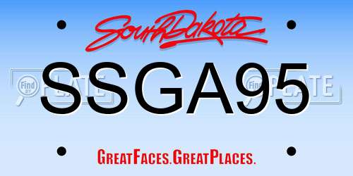 SSGA95 South Dakota License Plate