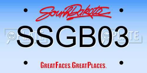 SSGB03 South Dakota License Plate