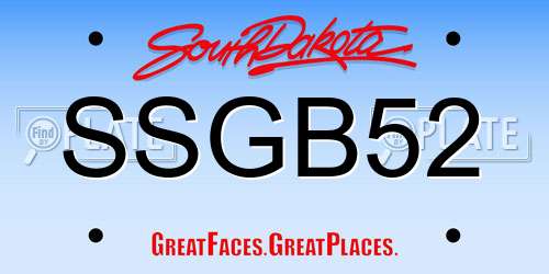 SSGB52 South Dakota License Plate