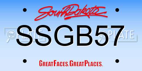 SSGB57 South Dakota License Plate