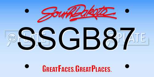 SSGB87 South Dakota License Plate
