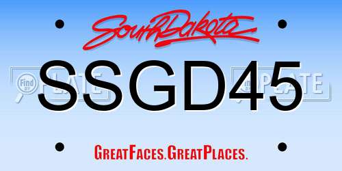 SSGD45 South Dakota License Plate