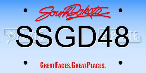 SSGD48 South Dakota License Plate