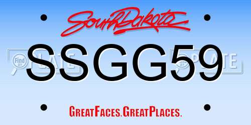 SSGG59 South Dakota License Plate