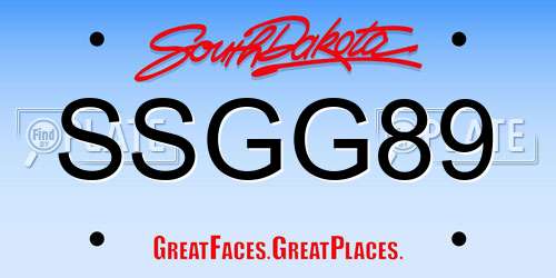 SSGG89 South Dakota License Plate