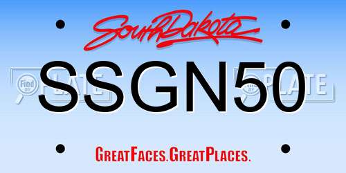SSGN50 South Dakota License Plate