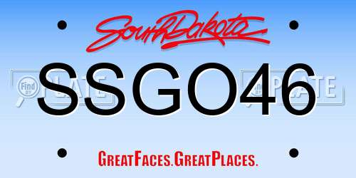 SSGO46 South Dakota License Plate