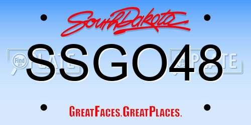 SSGO48 South Dakota License Plate