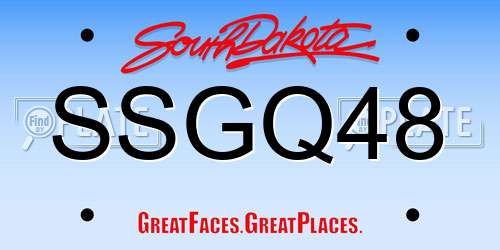 SSGQ48 South Dakota License Plate