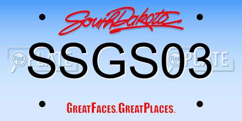 SSGS03 South Dakota License Plate