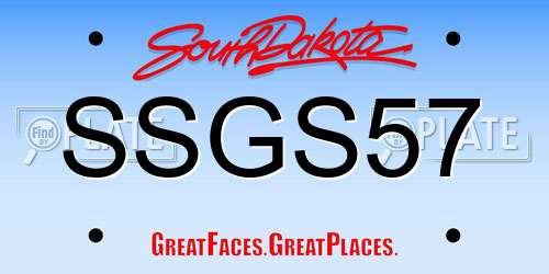 SSGS57 South Dakota License Plate