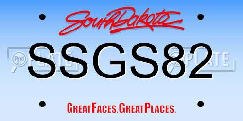 SSGS82 South Dakota License Plate