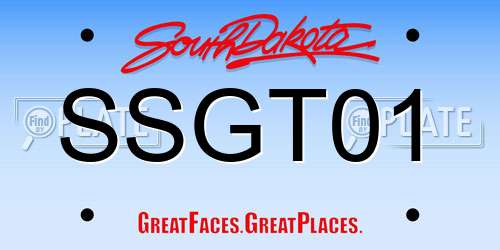 SSGT01 South Dakota License Plate