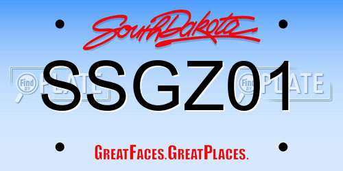 SSGZ01 South Dakota License Plate