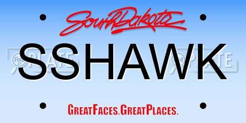 SSHAWK South Dakota License Plate