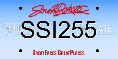 SSI255 South Dakota License Plate