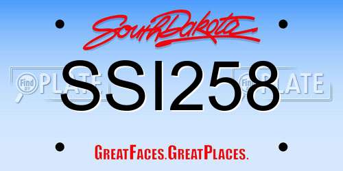 SSI258 South Dakota License Plate