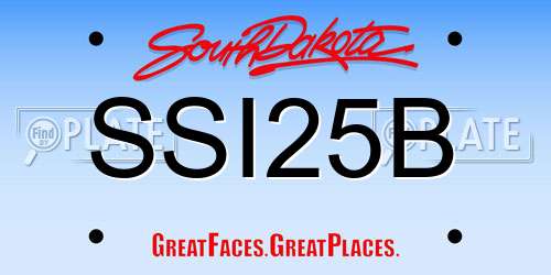 SSI25B South Dakota License Plate