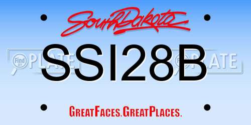 SSI28B South Dakota License Plate