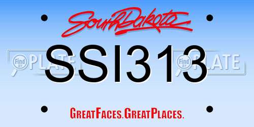 SSI313 South Dakota License Plate