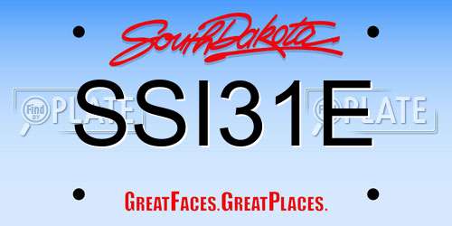SSI31E South Dakota License Plate