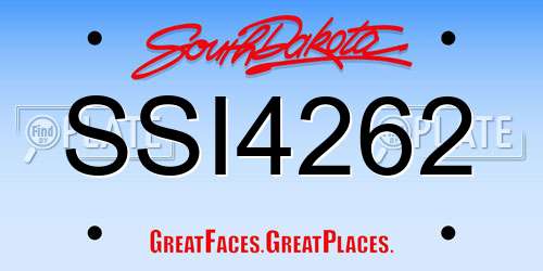 SSI4262 South Dakota License Plate