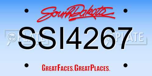 SSI4267 South Dakota License Plate
