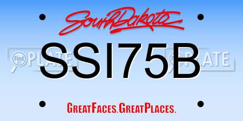 SSI75B South Dakota License Plate