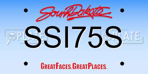 SSI75S South Dakota License Plate