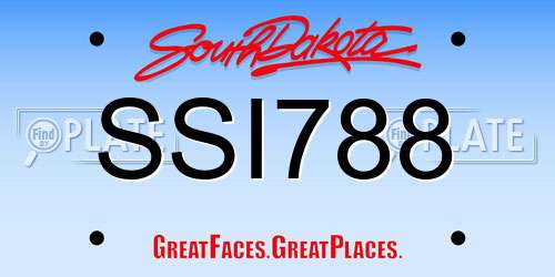 SSI788 South Dakota License Plate