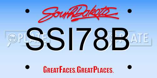 SSI78B South Dakota License Plate