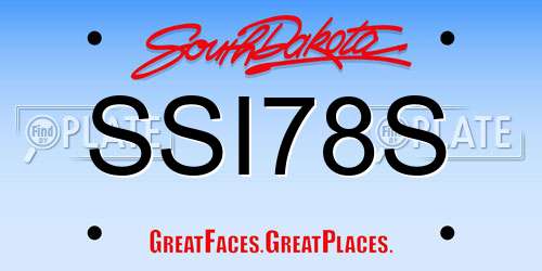 SSI78S South Dakota License Plate