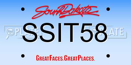 SSIT58 South Dakota License Plate