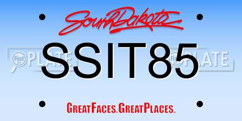 SSIT85 South Dakota License Plate